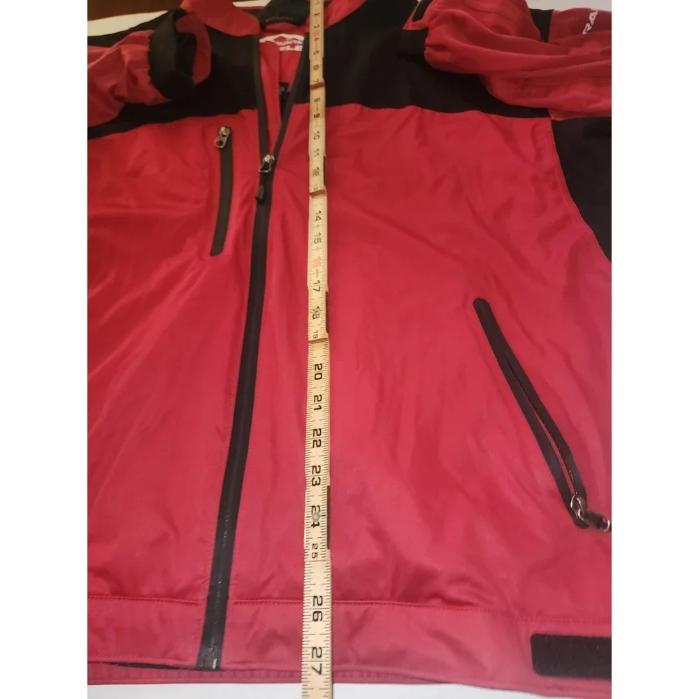 Mens Sun Mountain RainFlex Waterproof Golf Bomber jacket Red Black trim size L